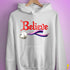 Believe Genderfluid Pride Jingle Bell Hoodie - White